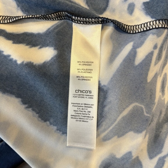 Chicos The Knit Kit Asymmetrical Midi Dress L Blue Stretch Travel Beachy Boho - Picture 4 of 8